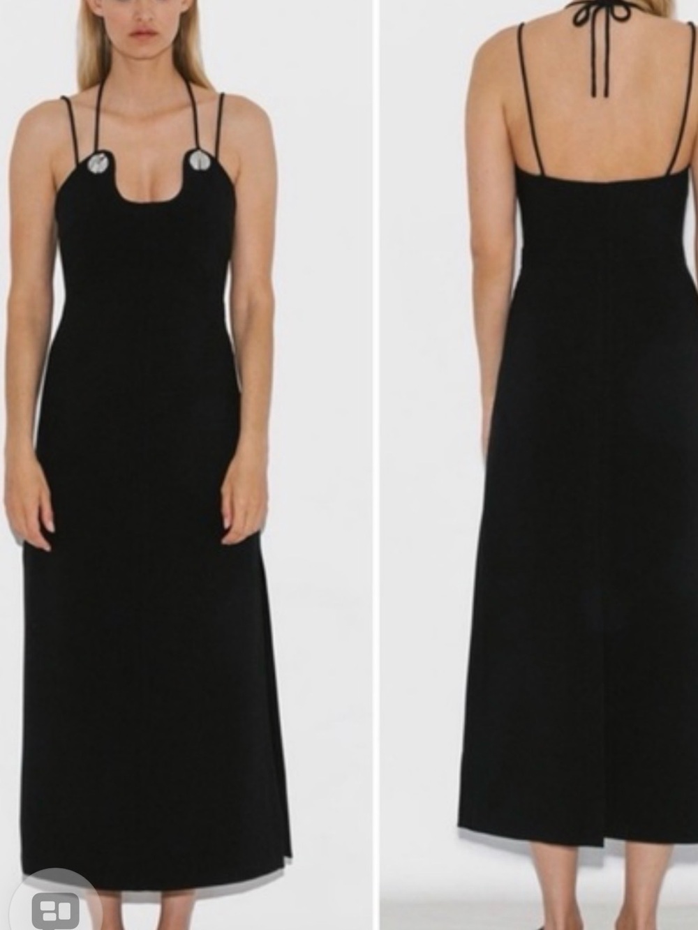 3.1 Phillip Lim Black Strappy Crepe Maxi Dress